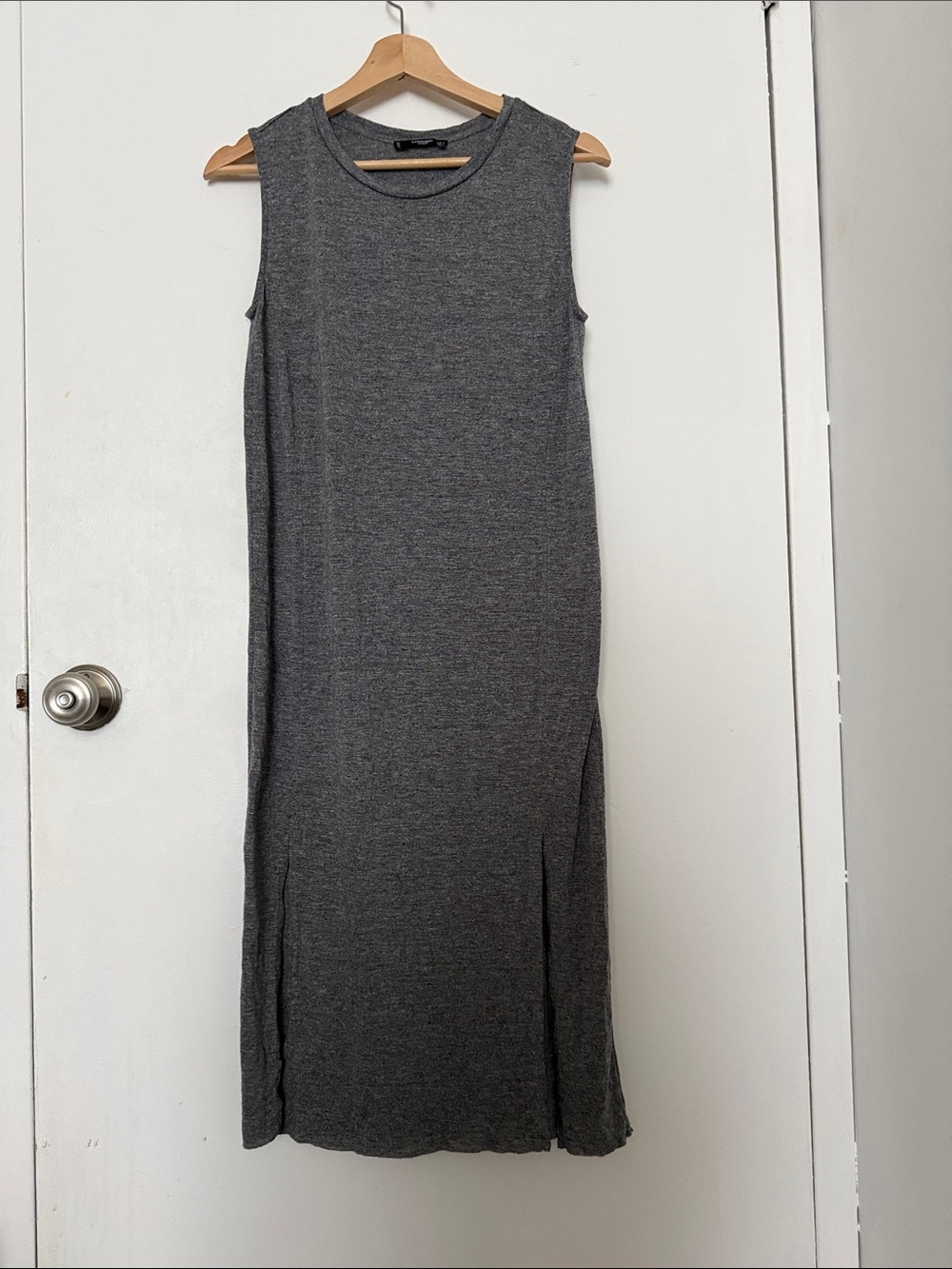 MANGO Sleeveless Gray Midi Dress with 2 front slits - size S